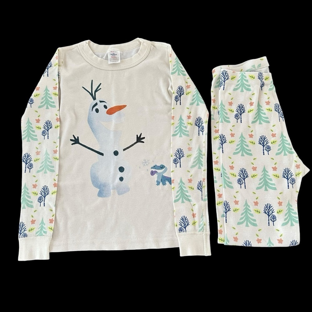 Hanna Andersson Disney Frozen 2 girls 8 Organic Cotton Pajama Set Olaf Winter